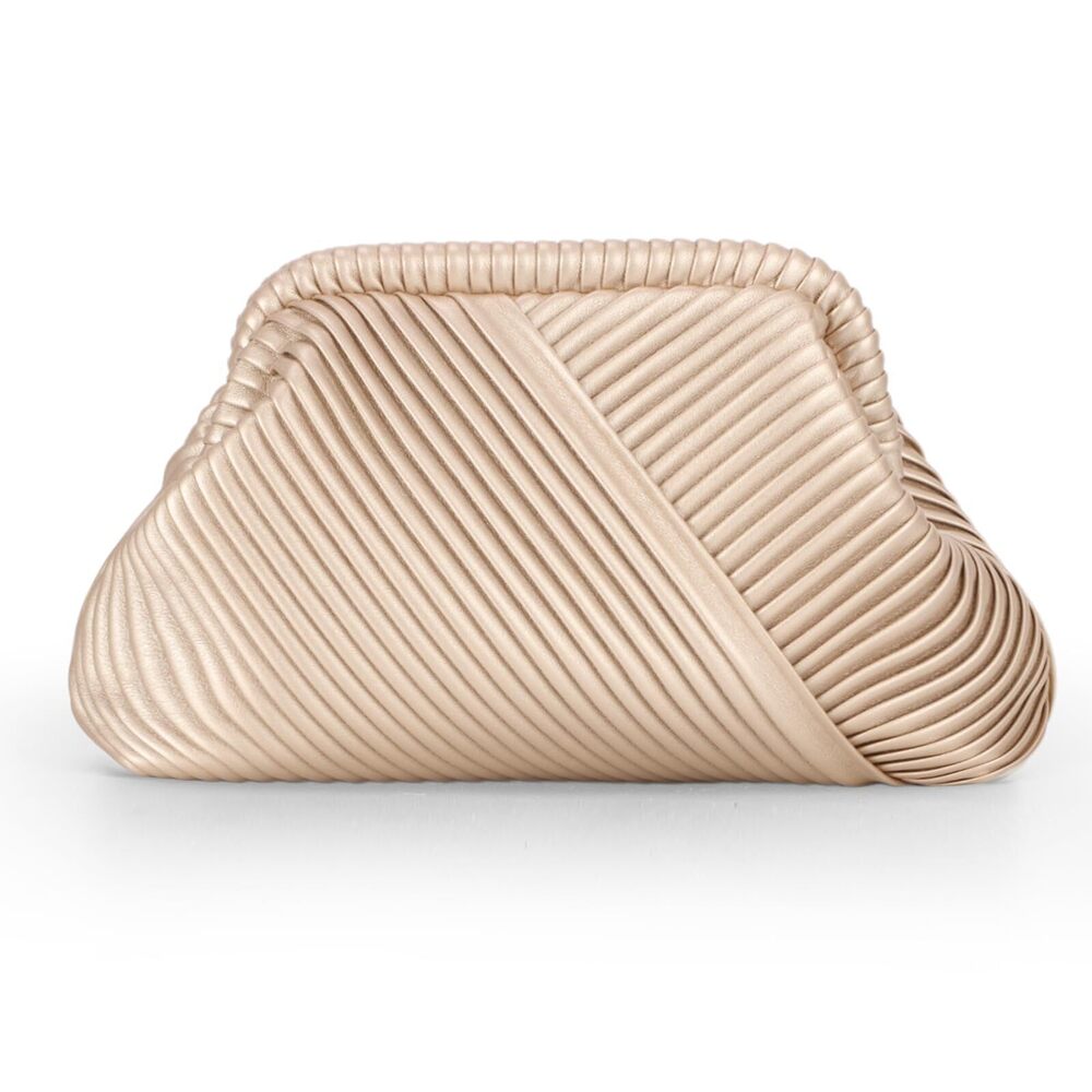 4645 Ruched Clutch Purse Formal PU Leather Evening Bag Soft Pleated